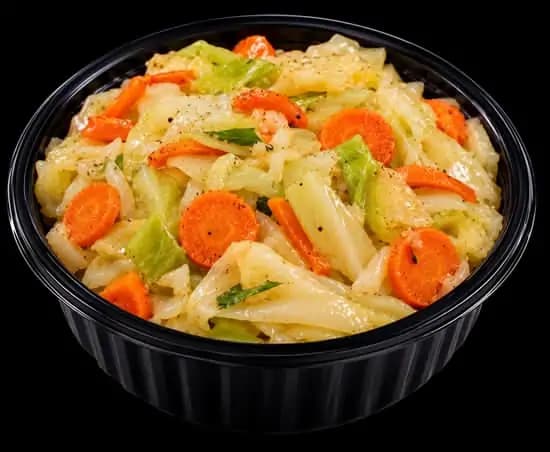 Steamed cabbage and carrots